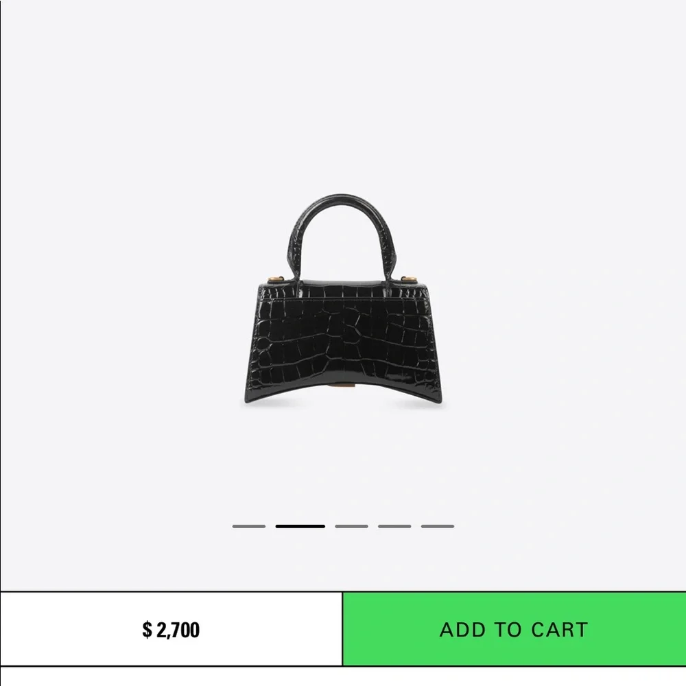 *BALENCIAGA* Hourglass XS Croc-Embossed Top-Handle Bag.  Kim-approved! - Picture 5 of 9